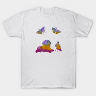 Shih Tzu Art, Colorful Dog, Butterflies T-Shirt